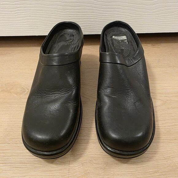 Dansko Black Leather Slip On Supportive Neutral Cabrio Mule Clogs Size 9.5 - Picture 2 of 7